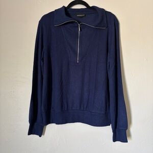 NWOT Fortune Ivy Women’s Soft Blue Quarter-Zip Long Sleeve Top, Size L